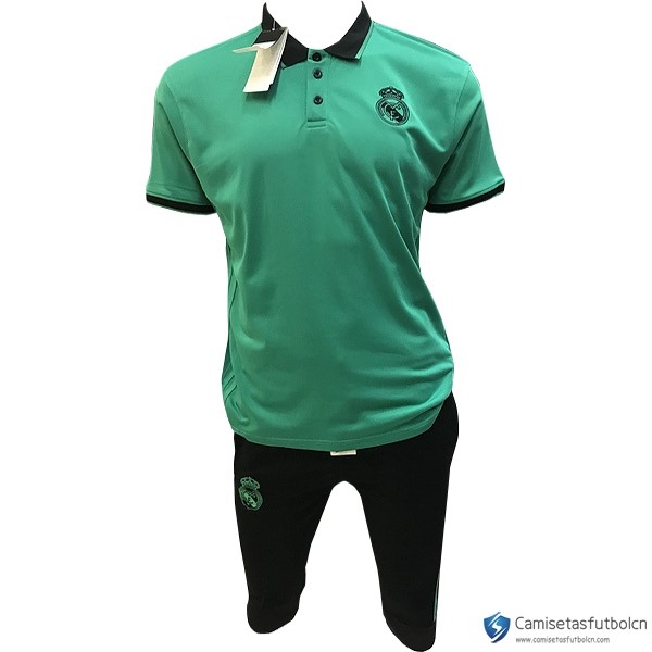 Polo Real Madrid Conjunto Completo 2017-18 Verde Negro